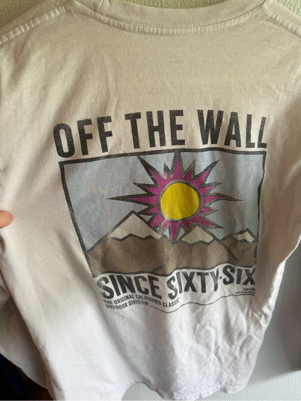 Vans “Off The Wall” White Classic Fit Tee with Subtle Beige Tint